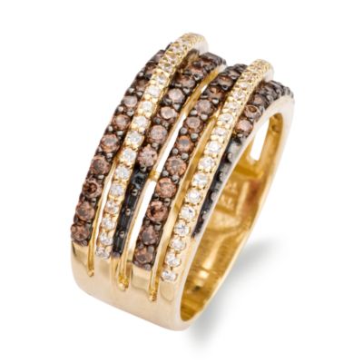 1.15 ct. t.w. Brown CZ Ring With White CZ In Vermeil &mdash; Alt Image 2