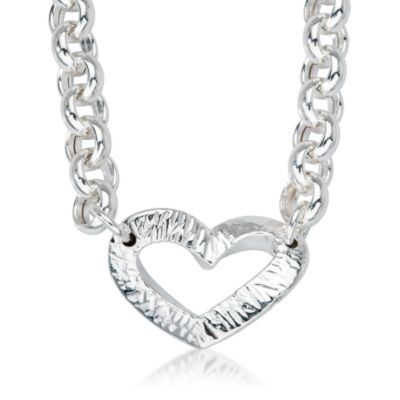 Italian Heart Necklace In Sterling Silver &mdash; Alt Image 1