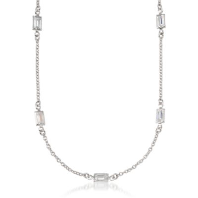 5.50 ct. t.w. CZ Station Necklace In Sterling Silver &mdash; Alt Image 1