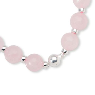 Rose Quartz Bead Necklace In Sterling Silver &mdash; Alt Image 2