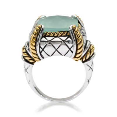 Blue Chalcedony Ring In Two-Tone &mdash; Alt Image 3