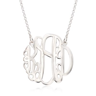 Sterling Silver Basch Monogram Necklace &mdash; Alt Image 1