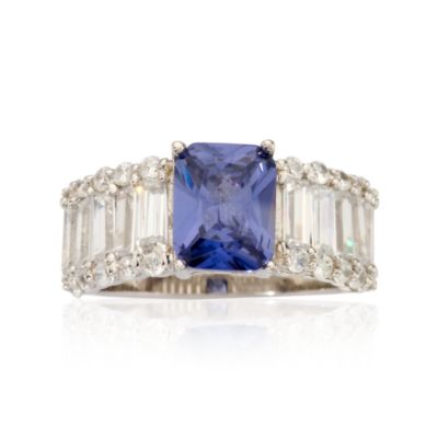 4.85 ct. t.w. Faux Tanzanite and CZ Ring In Sterling Silver &mdash; Alt Image 1
