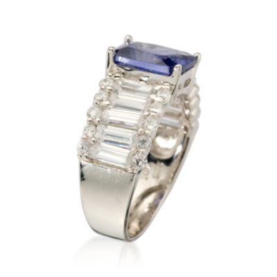 4.85 ct. t.w. Faux Tanzanite and CZ Ring In Sterling Silver &mdash; Alt Image 2