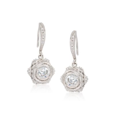 1.30 ct. t.w. CZ Drop Earrings In Sterling Silver &mdash; Alt Image 1