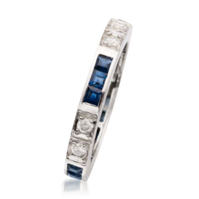 1.50 ct. t.w. Sapphire Eternity Band With Diamonds In Sterling Silver &mdash; Alt Image 2
