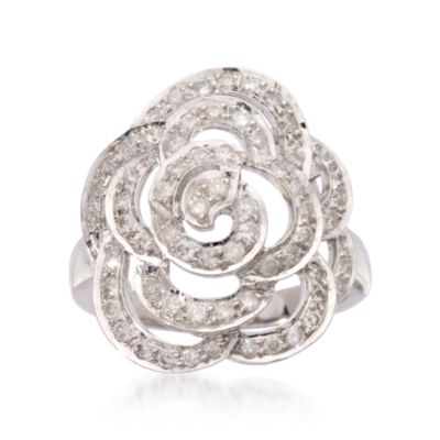 .95 ct. t.w. Diamond Rose Ring In Sterling Silver &mdash; Alt Image 1