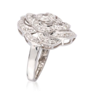 .95 ct. t.w. Diamond Rose Ring In Sterling Silver &mdash; Alt Image 2