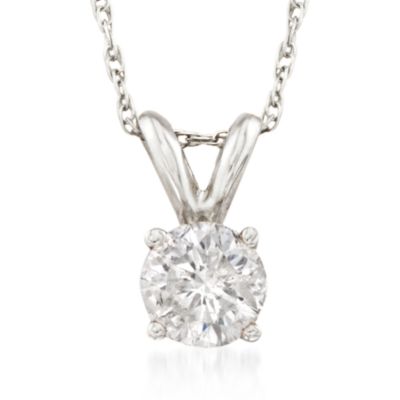 .50 Carat Diamond Solitaire Necklace In 14kt White Gold. 18" &mdash; Alt Image 1