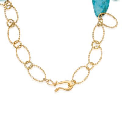 Multi-Gem and Blue Agate Slice Necklace In Vermeil &mdash; Alt Image 2