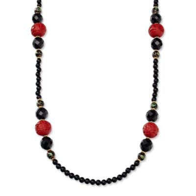 Long Onyx and Multi-Bead Necklace In Vermeil &mdash; Alt Image 1