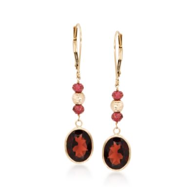 5.40 ct. t.w. Garnet Drop Earrings In 14kt Yellow Gold &mdash; Alt Image 1