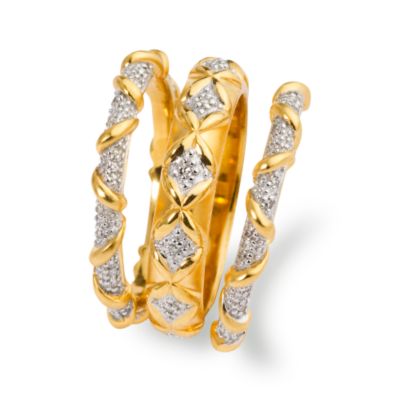 Set of Three .20 ct. t.w. Diamond Rings In Vermeil &mdash; Alt Image 2