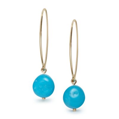 Turquoise Sweep Earrings In 14kt Yellow Gold &mdash; Alt Image 1