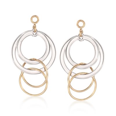 Multi-Circle Drop Earring Jackets In Two-Tone &mdash; Alt Image 1