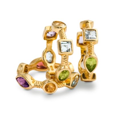  7.15 ct. Tot. Gem wt. Set of Three Gemstone Eternity Bands. Size 6 &mdash; Alt Image 3