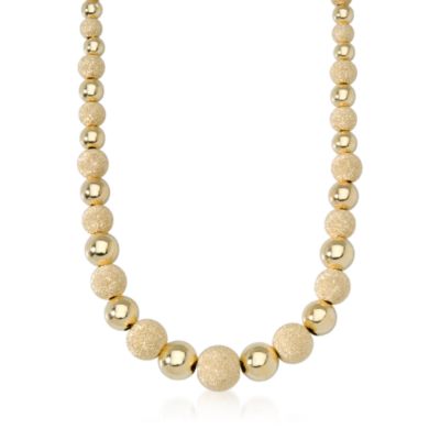 Italian 14kt Yellow Gold Bead Necklace &mdash; Alt Image 1