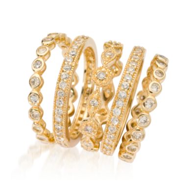 Set of Five CZ Eternity Bands In Vermeil &mdash; Alt Image 2