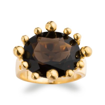 12.00 Carat Smoky Quartz Ring In Vermeil &mdash; Alt Image 1