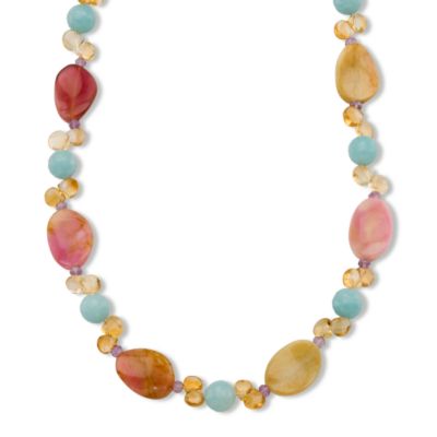 Multi-Gem Bead Necklace In 14kt Yellow Gold &mdash; Alt Image 1