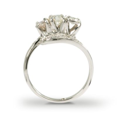 C. 1950 Vintage 1.13 ct. t.w. Diamond Bridge Ring In Polished 14kt White Gold. Size 7 &mdash; Alt Image 3