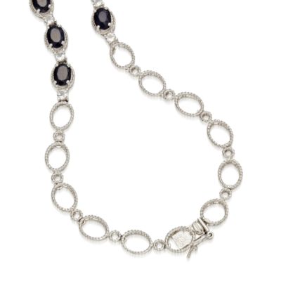 16.50 ct. t.w. Sapphire Necklace With 2.00 ct. t.w. White Topaz In Sterling Silver &mdash; Alt Image 2