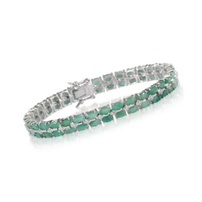 14.80 ct. t.w. Emerald Bracelet In Sterling Silver. 8.25" &mdash; Alt Image 1