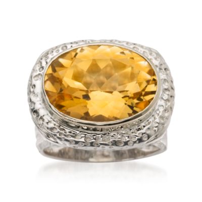 11.50 Carat Citrine Ring In Two-Tone &mdash; Alt Image 1