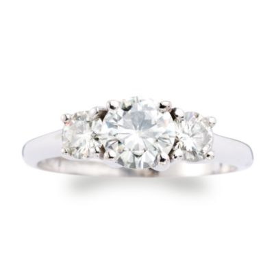 C. 2005 Vintage 1.25 ct. t.w. Moissanite and Diamond Engagement Ring In 14kt White Gold. Size 6.25 &mdash; Alt Image 1