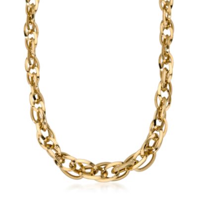 Italian Oval-Link Necklace In 14kt Yellow Gold &mdash; Alt Image 1