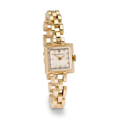 C. 1930 Vintage Tiffany & Co. Movado Design Women's Watch In 14kt Yellow Gold. 6.5" &mdash; Alt Image 1