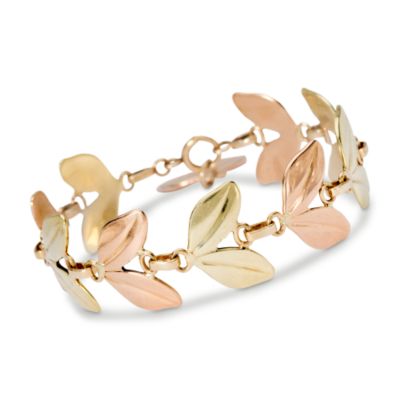 C. 1940 Vintage Tiffany & Co. Leaves Bracelet In 14kt Two-Tone Gold. 7" &mdash; Alt Image 1