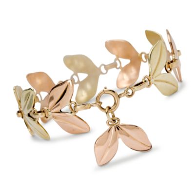 C. 1940 Vintage Tiffany & Co. Leaves Bracelet In 14kt Two-Tone Gold. 7" &mdash; Alt Image 2