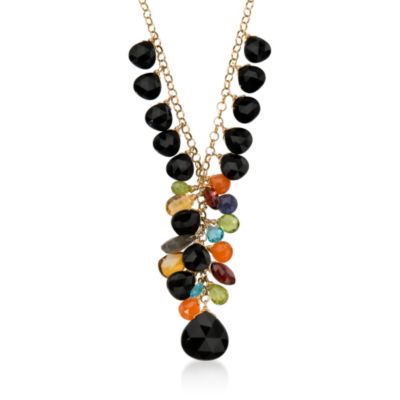 Multi-Gem Y-Necklace In Vermeil &mdash; Alt Image 1