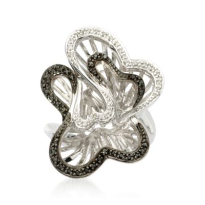 .20 ct. t.w. Black and White Diamond Free-Form Ring In Sterling Silver &mdash; Alt Image 1