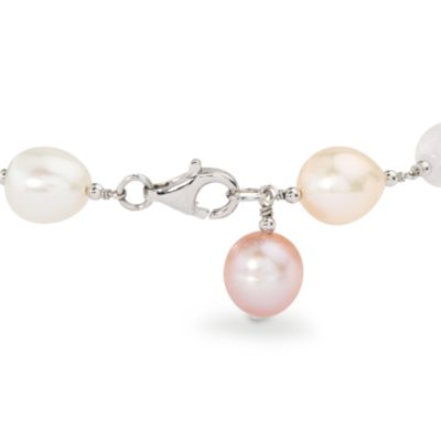 Smoky Quartz and Rose Quartz Bracelet With Cultured Pearls In Sterling Silver &mdash; Alt Image 2