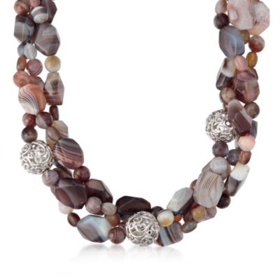 Christie Brinkley Botswana Agate and Sterling Signature Bead Necklace &mdash; Alt Image 1