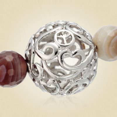 Christie Brinkley Botswana Agate and Sterling Signature Bead Necklace &mdash; Alt Image 2