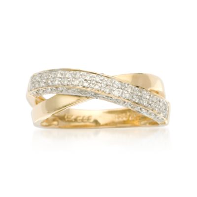 .30 ct. t.w. Diamond X Ring In 14kt Yellow Gold &mdash; Alt Image 1