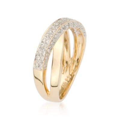 .30 ct. t.w. Diamond X Ring In 14kt Yellow Gold &mdash; Alt Image 2