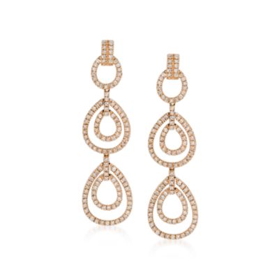 1.75 ct. t.w. Diamond Teardrop Earrings In 14kt Rose Gold &mdash; Alt Image 1