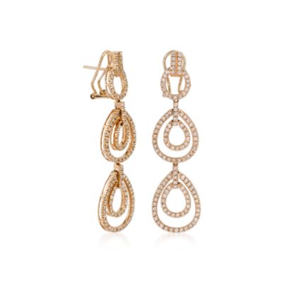 1.75 ct. t.w. Diamond Teardrop Earrings In 14kt Rose Gold &mdash; Alt Image 2