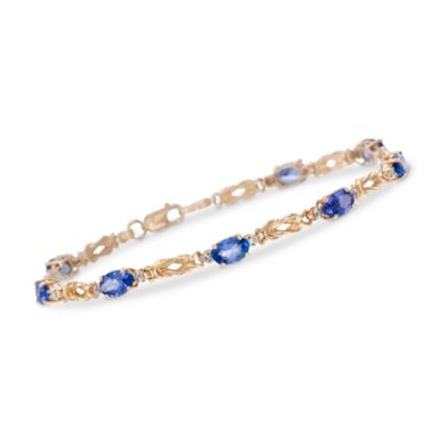 1.80 ct. t.w. Tanzanite Bracelet With Diamond Accents  In 14kt Yellow Gold. 7" &mdash; Alt Image 1