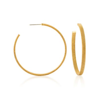 Large Mesh Hoop Earrings In Vermeil &mdash; Alt Image 1