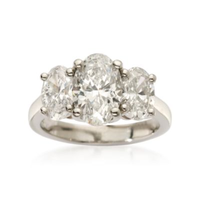 C.2004 Vintage 3.67 ct. t.w. Diamond Three-Stone Wedding Ring In Platinum. Size 6 &mdash; Alt Image 1