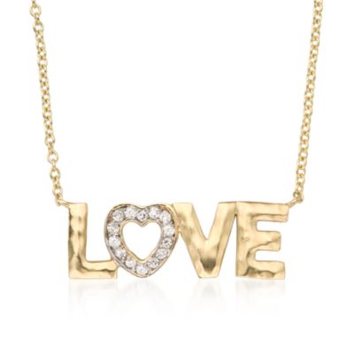 Diamond Accent Love Necklace In 14kt Yellow Gold &mdash; Alt Image 1