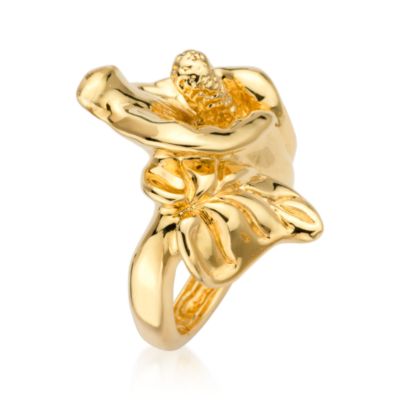 Calla Lily Ring In 14kt Yellow Gold &mdash; Alt Image 2