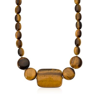Tiger's Eye Necklace In 14kt Yellow Gold &mdash; Alt Image 1