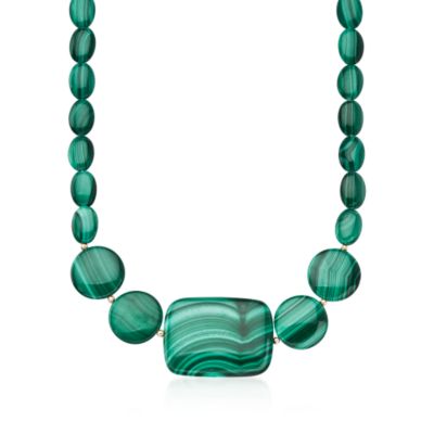 Malachite Necklace With 14kt Yellow Gold &mdash; Alt Image 1