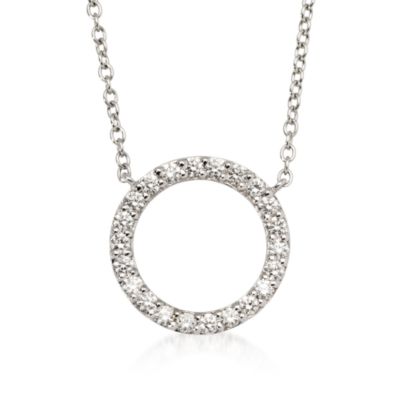 .77 ct. t.w. Diamond Open Circle Necklace In 14kt White Gold .16" &mdash; Alt Image 1